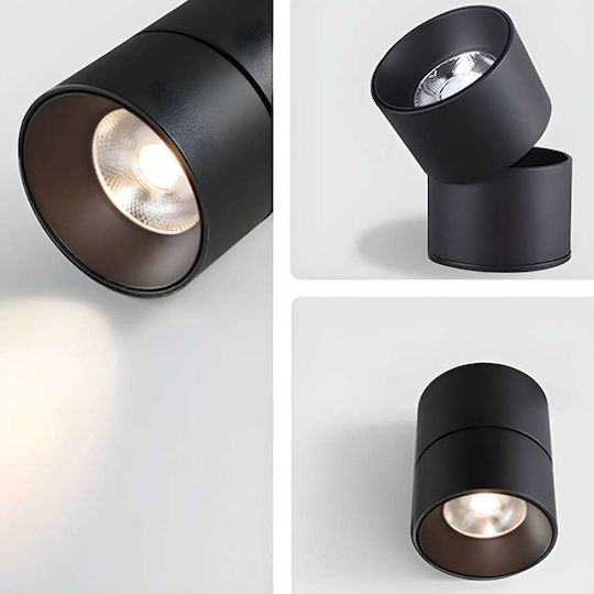 Atman LED Warm White Spot in Black Color