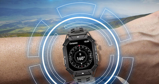 Cubot X1 Aluminium Smartwatch mit Herzfrequenzsensoren Schwarz