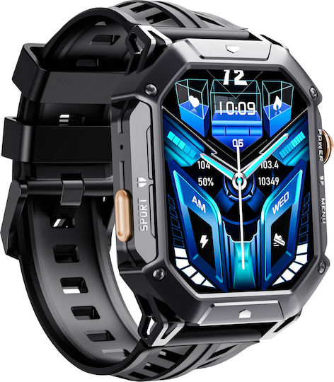 Cubot X1 Aluminium Smartwatch mit Herzfrequenzsensoren Schwarz