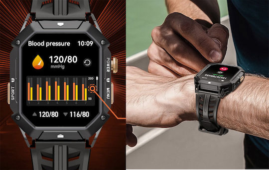 Cubot X1 Aluminium Smartwatch mit Herzfrequenzsensoren Schwarz