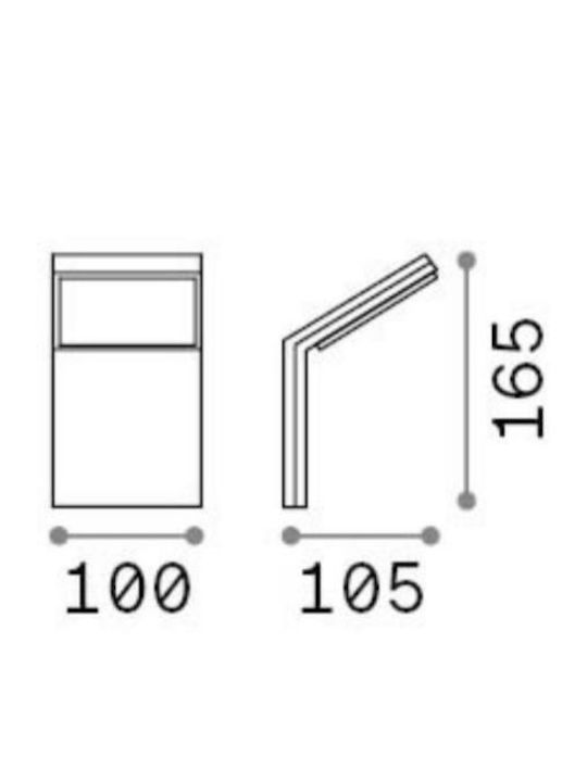 Ideal Lux Wall-Mounted Outdoor Light LED IP54 9W with Warm White Light 10x10.4x16.4εκ.