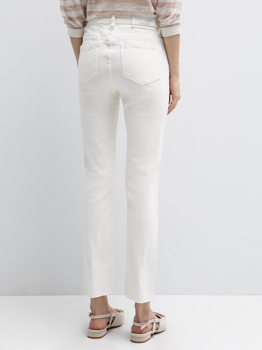 Women's Jean Pants Mid Rise in Skinny Fit White