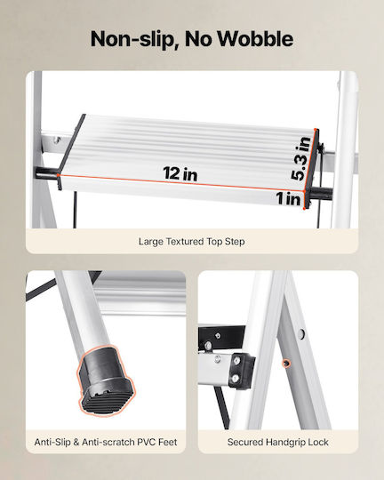 Vevor Aluminum Ladder with 4 Steps