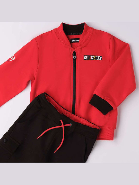 Kids Sweatpants Set With Jacket Red