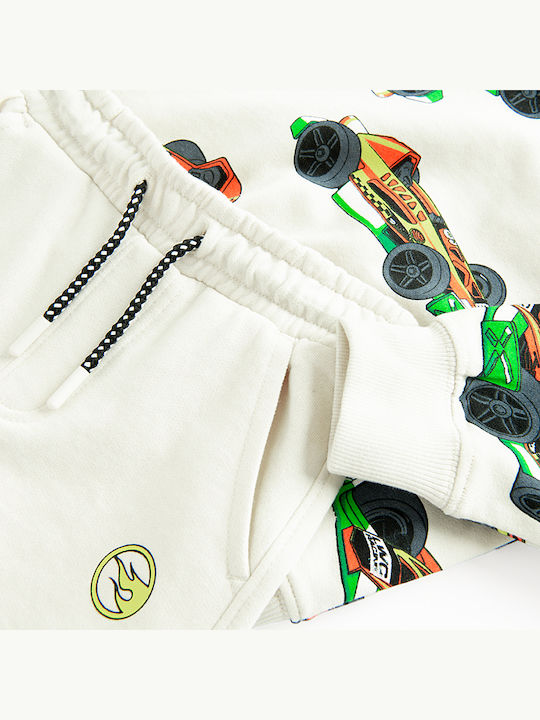 Kids Sweatpants Set Beige 2 Pieces Hot Wheels