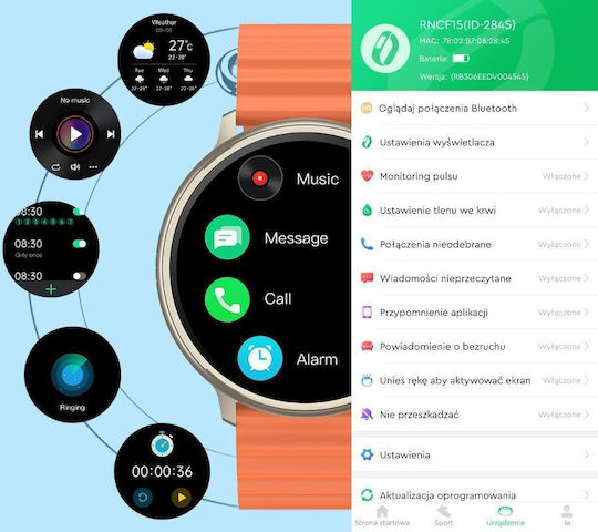Rubicon Smartwatch Rncf15 Cream Rncf15