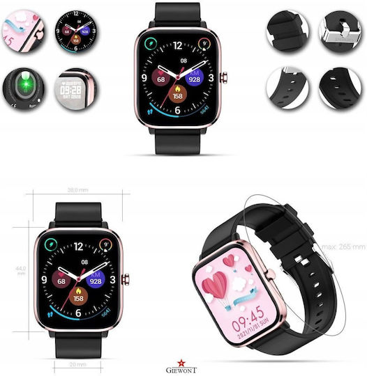 Smartwatch Giewont Dynamic Smartcall Gw230-3 Rose Gold Efect Negru