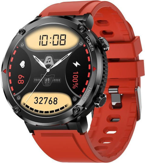Ceas Inteligent Gravity Pentru Bărbați Smartwatch Gravity Gt21-6 Bk Rd Bk