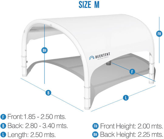 DECKTENT Cort Barca Alb Culoare