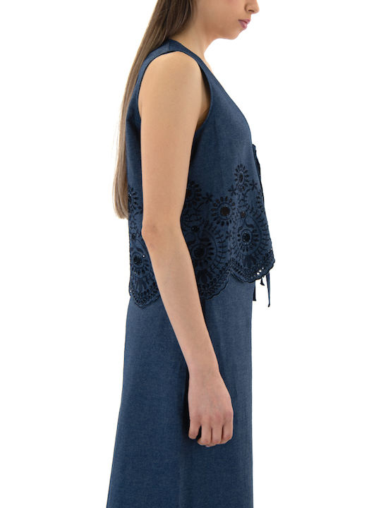 Blaue Damen Weste