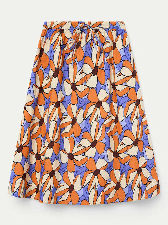 High Waist Midi Skirt Multicolour