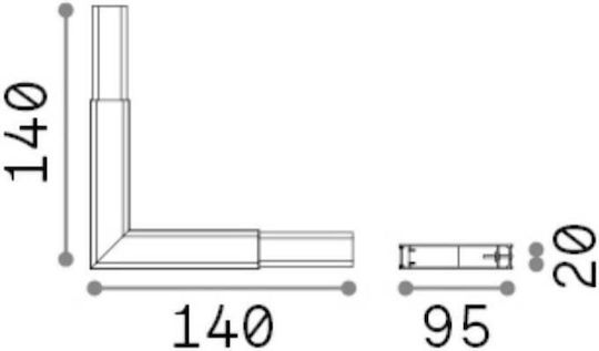 Ideal Lux Σύνδεσμος Ράγας για Φωτιστικά Λευκός 268149