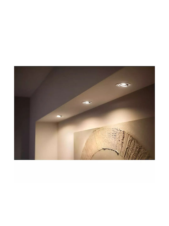 Philips Milliskin Στρογγυλό Χωνευτό Σποτ με Ντουί GU10 Λευκό 3τμχ