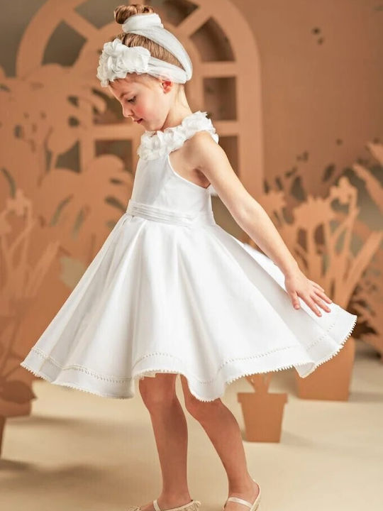 Baby Bloom Бяла Рокля за Кръщене от Тюл