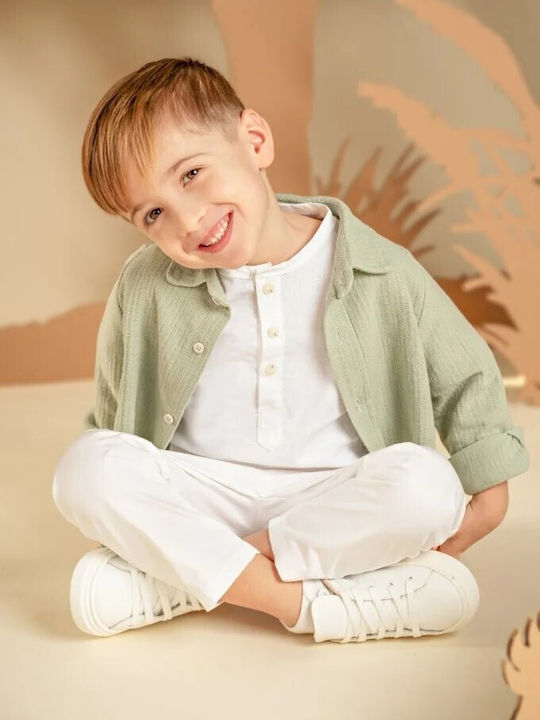 Baby Bloom Βαπτιστικό Ρούχο Λινό Λευκό