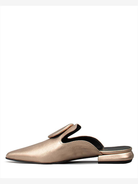 Mules With Heel In Beige Colour