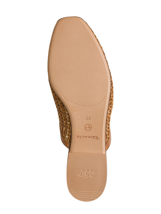 Mules with Heel in Tabac Brown Colour