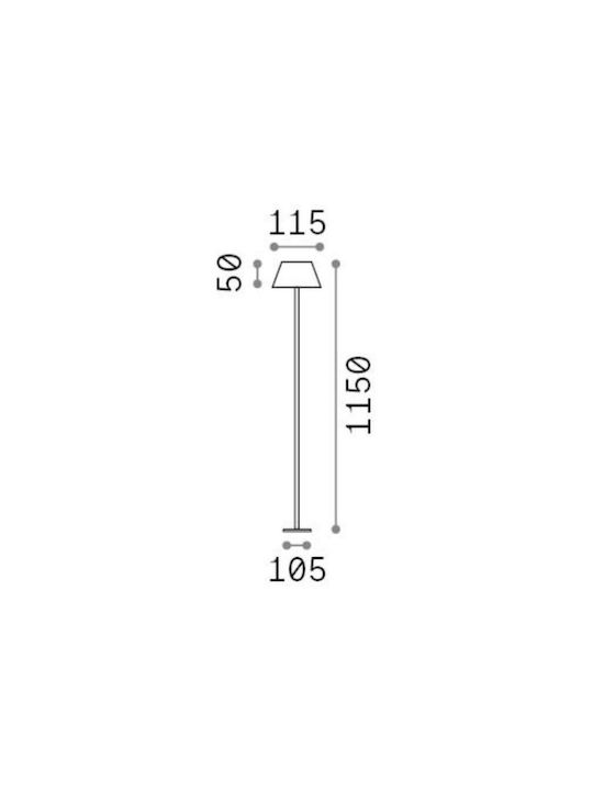 Ideal Lux Pt LED Floor Lamp H115xW14cm. with Warm White Light 230lm Brown