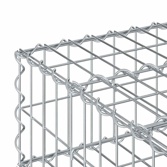 vidaXL Gabion Box Pentru Garduri De Grădină Din Oțel 60x60x20 Cm Argintiu