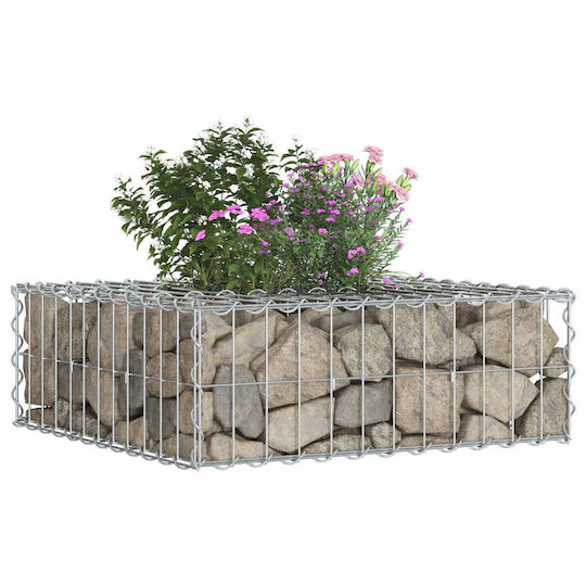 vidaXL Gabion Box Pentru Garduri De Grădină Din Oțel 60x60x20 Cm Argintiu