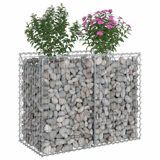 vidaXL Gabion Box Pentru Gard De Grădină Din Oțel 100x50x80cm Argintiu