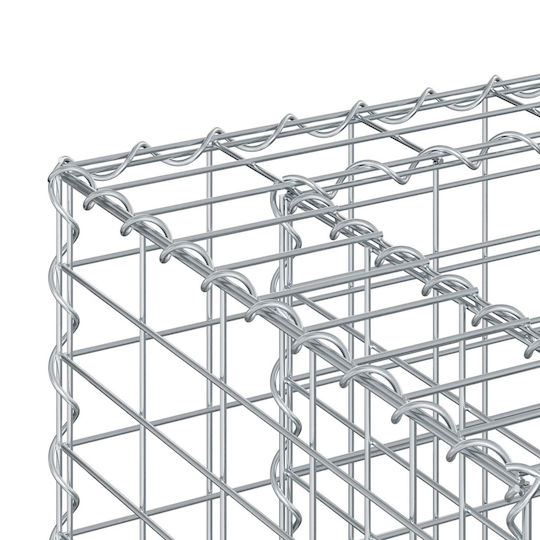 vidaXL Gabion Box Pentru Garduri De Grădină Din Oțel 90x50x80 Cm Argintiu