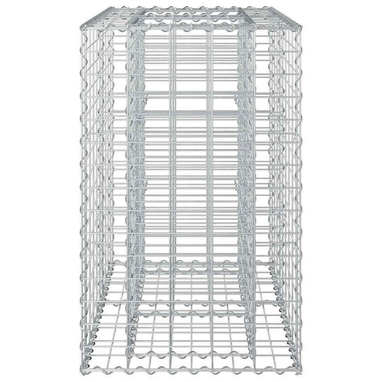 vidaXL Gabion Box Pentru Garduri De Grădină Din Oțel 90x50x80 Cm Argintiu