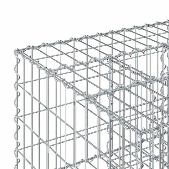 vidaXL Gabion Box Pentru Gard De Grădină Din Oțel 60x60x40 Cm Argintiu
