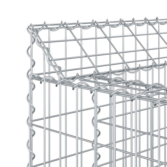vidaXL Gabion Box Pentru Garduri De Grădină Din Oțel 50x50x80 Cm Argintiu