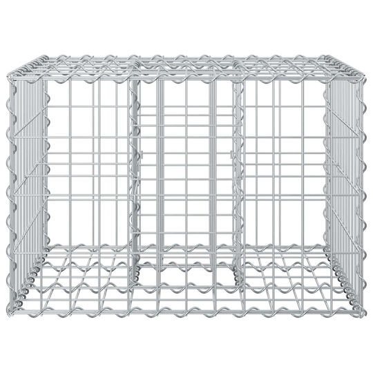 vidaXL Gabion Box Pentru Gard De Grădină Din Oțel 60x60x40 Cm Argintiu