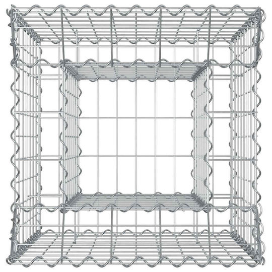 vidaXL Gabion Box Pentru Garduri De Grădină Din Oțel 50x50x80 Cm Argintiu