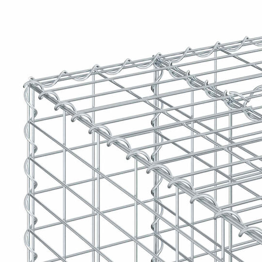 vidaXL Gabion Box Pentru Garduri De Grădină Din Oțel 100x60x55cm Argintiu