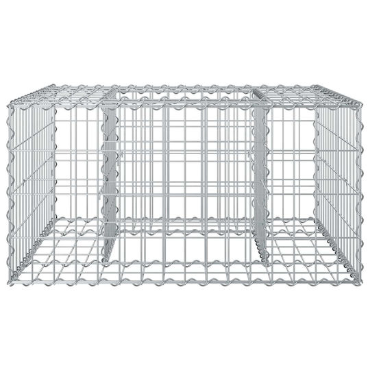 vidaXL Garden Fencing Supplies Steel Gabin Box for Garden Fencing from Steel 80x80x40cm Silver