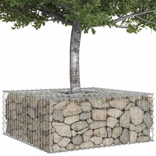 vidaXL Gabion Box Pentru Garduri De Grădină Din Oțel 100x100x40cm Argintiu