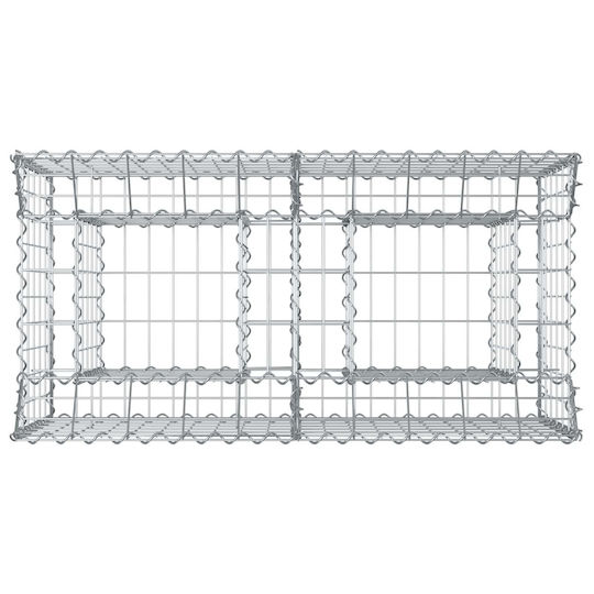 vidaXL Gabion Box Pentru Gard De Grădină Din Oțel 100x50x60 Cm Argintiu