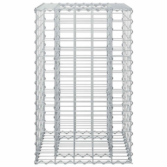 vidaXL Gabion Box Pentru Garduri De Grădină Din Oțel 50x50x80cm Argintiu
