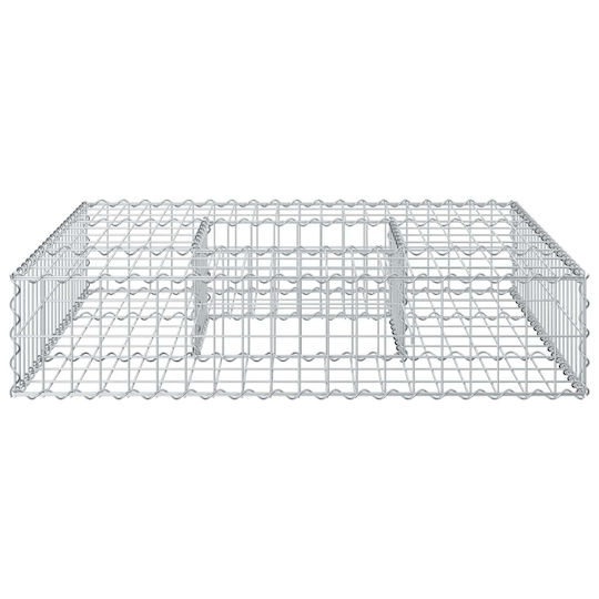 vidaXL Gabion Box Pentru Garduri De Grădină Din Oțel 100x100x20 Cm Argintiu