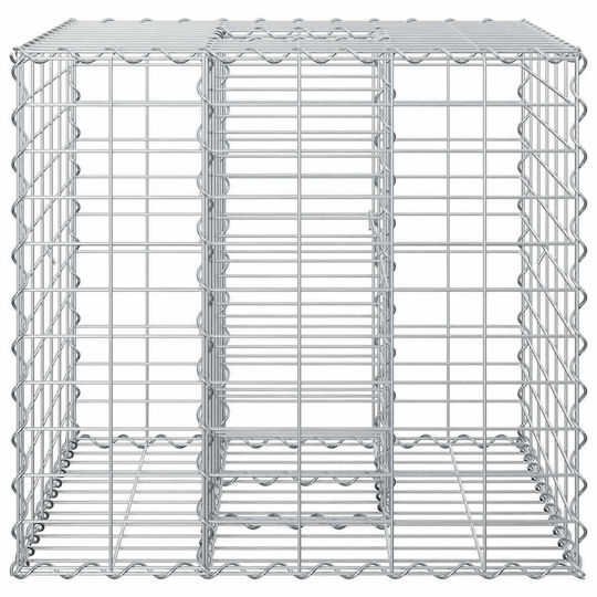 vidaXL Gabion Box Pentru Garduri De Grădină Din Oțel 60x60x55cm Argintiu