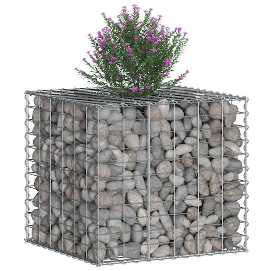 vidaXL Gabion Box Pentru Garduri De Grădină Din Oțel 60x60x55cm Argintiu
