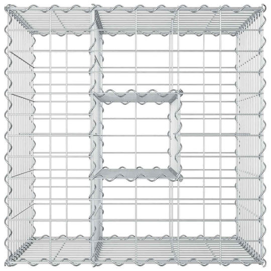 vidaXL Gabion Box Pentru Garduri De Grădină Din Oțel 60x60x55cm Argintiu