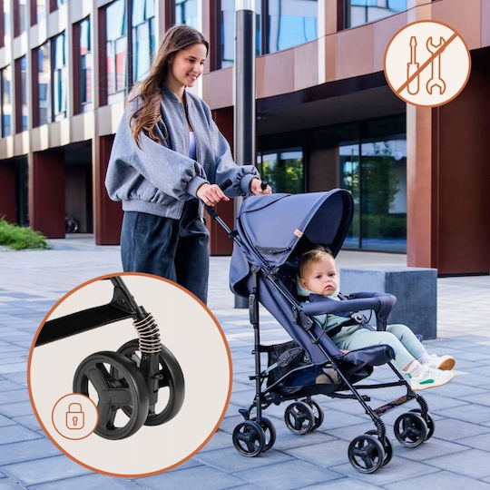 Lionelo Elia Regenschirm Kinderwagen Für Alter 6+ Monate Schwarz Onyx