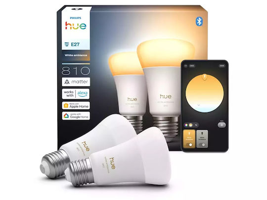 Philips Smart Lampen LED für Fassung E27 und Form A60 2Stück