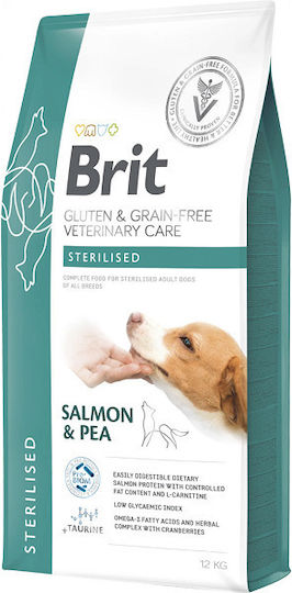 Brit Care 2kg Trockenfutter Diät, ohne Getreide für sterilisierte Hunde mit Lachs
