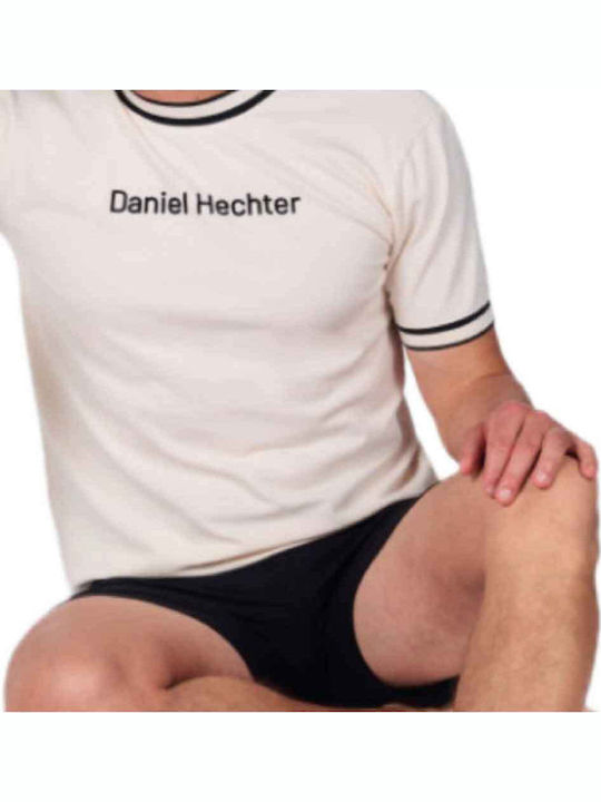 Daniel Hechter Καλοκαιρινή Ανδρική Πιτζάμα Κρεμ Με Μαύρο