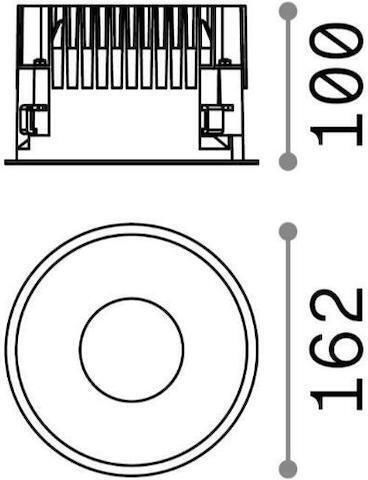 Ideal Lux Rund Vertieft LED Panel 28W mit Warmes Weiß Licht 3000K