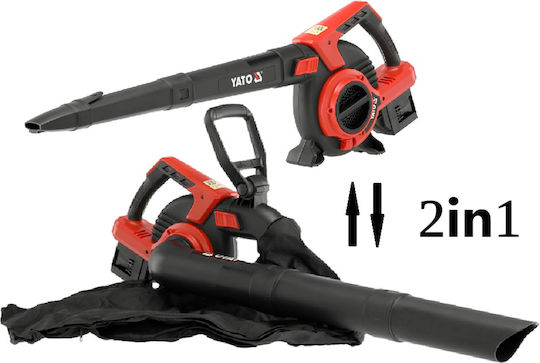 Yato Laubbläser / Sauger Handheld Akku 18V Solo mit Lautstärkeregelung & Maximaler Luftgeschwindigkeit 270km/h