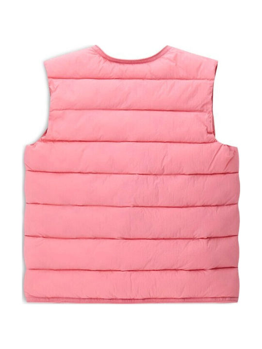Kids Quilted Sleeveless Pink Jacket