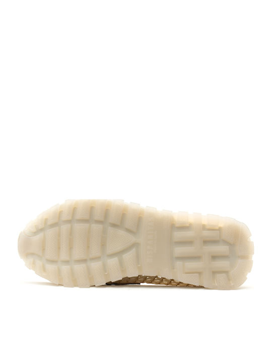Leather Women's Loafers in Beige Colour