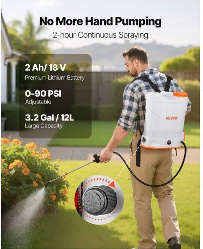Vevor Pulverizator cu rucsac Baterie cu Capacitate 12.11lt