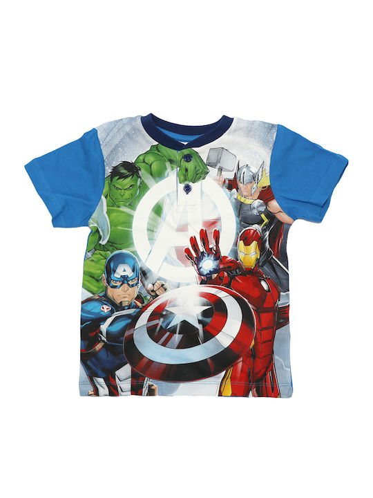 Marvel Παιδική Πιτζάμα Καλοκαιρινή Μπλε